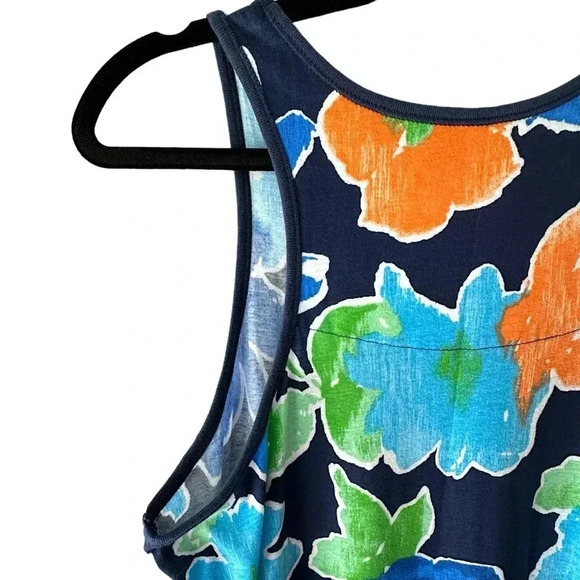 LAUREN | NWOT | SLEEVELESS MAXI COTTON TANK STYLE BLUE GREEN | SIZE: MEDIUM - Picture 7 of 9